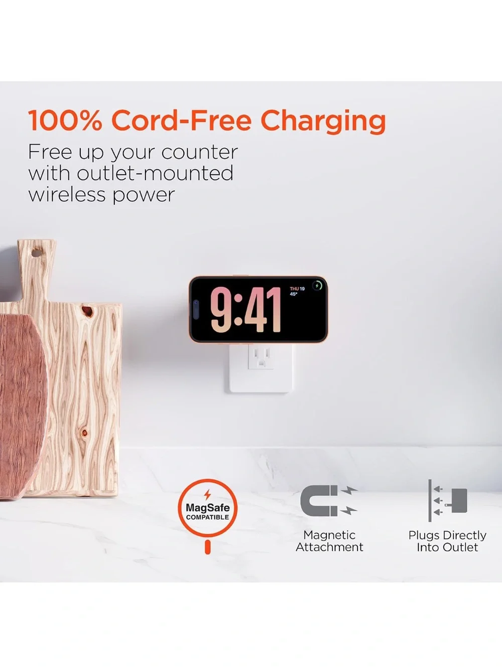 HyperGear MaxCharge White 3-in-1 Magnetic Wireless Wall Charger USB C GaN
